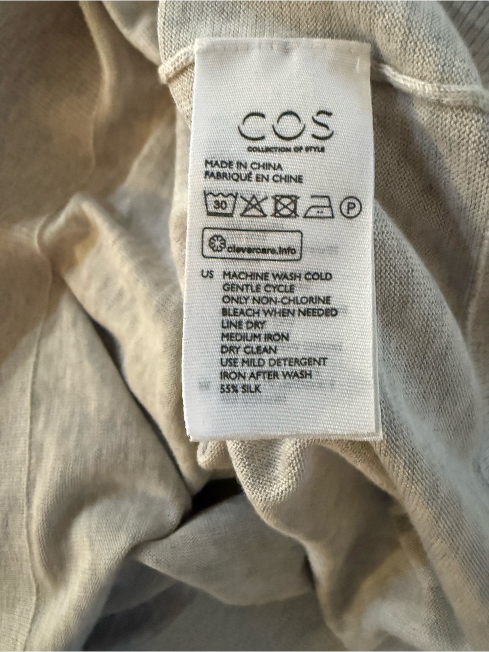 COS Silk-Cotton Top in Gray, Size L - Picture 6 of 7
